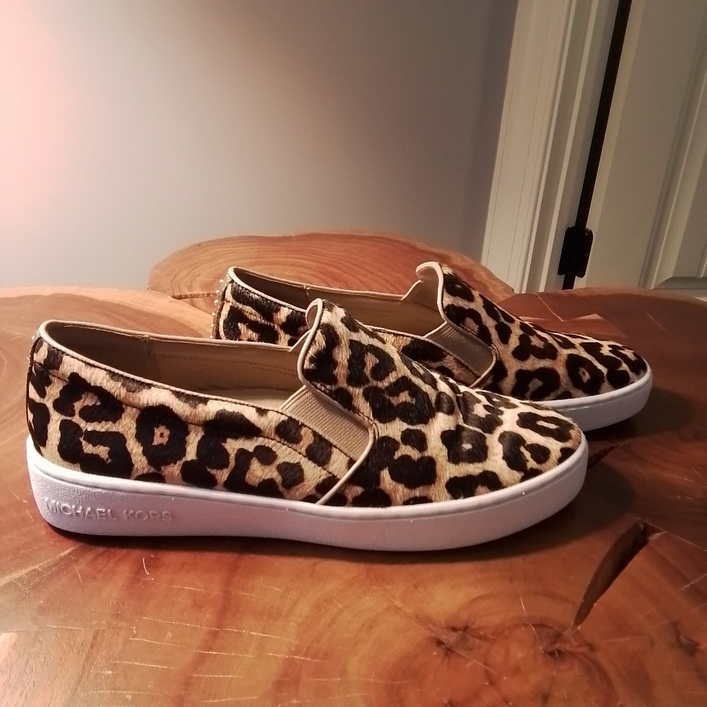 Michael Michael Kors Slip-on Sneakers in Calf Hair Leopard Print - 7.5 - Picture 4 of 8